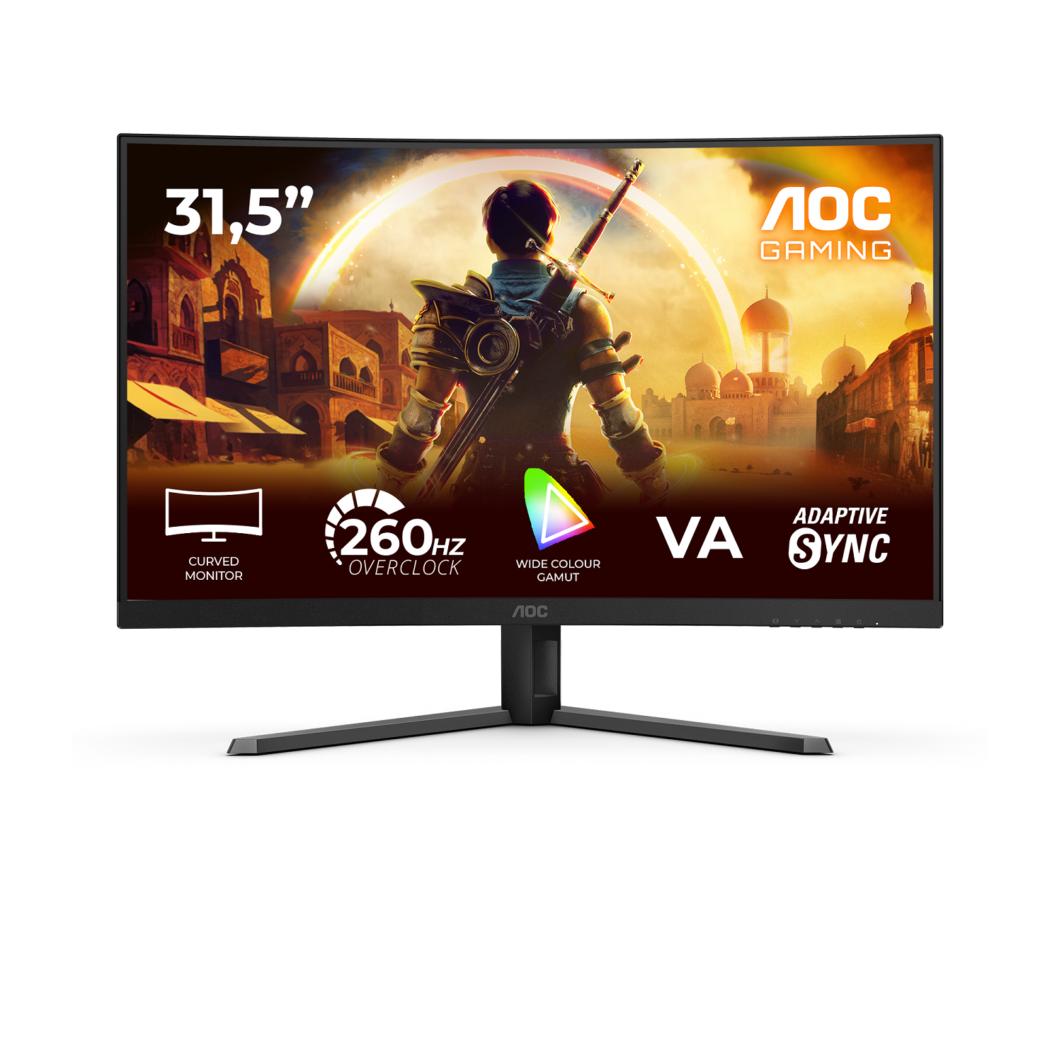 AOC C32G42ZE 31.5″ 240Hz  0.3ms Adaptive Sync Full HD 1500R Kavisli VA Gaming (Oyuncu) Monitör