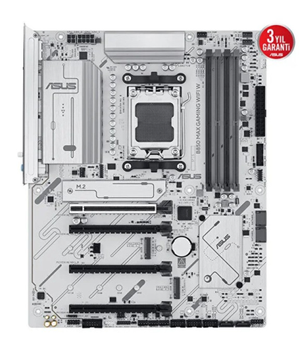 ASUS B850 MAX GAMING WIFI W AMD Soket AM5 B850 DDR5 8000+MT/s (OC) Wi-Fi 6E ATX Anakart (90MB1PR0-M0EAY0)