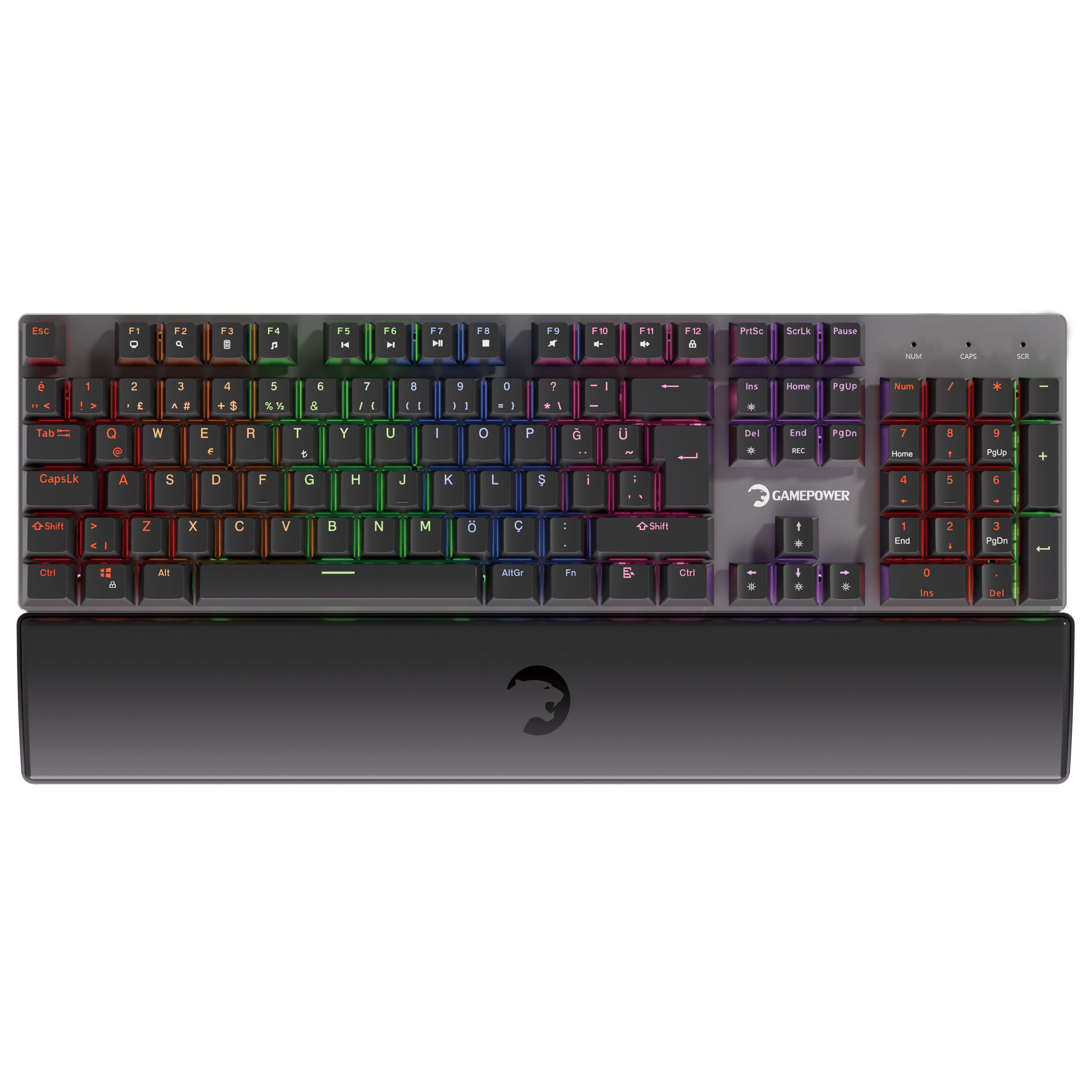 GamePower Ogre RGB 60M Blue Switch Türkçe Q USB Mekanik Gaming Klavye
