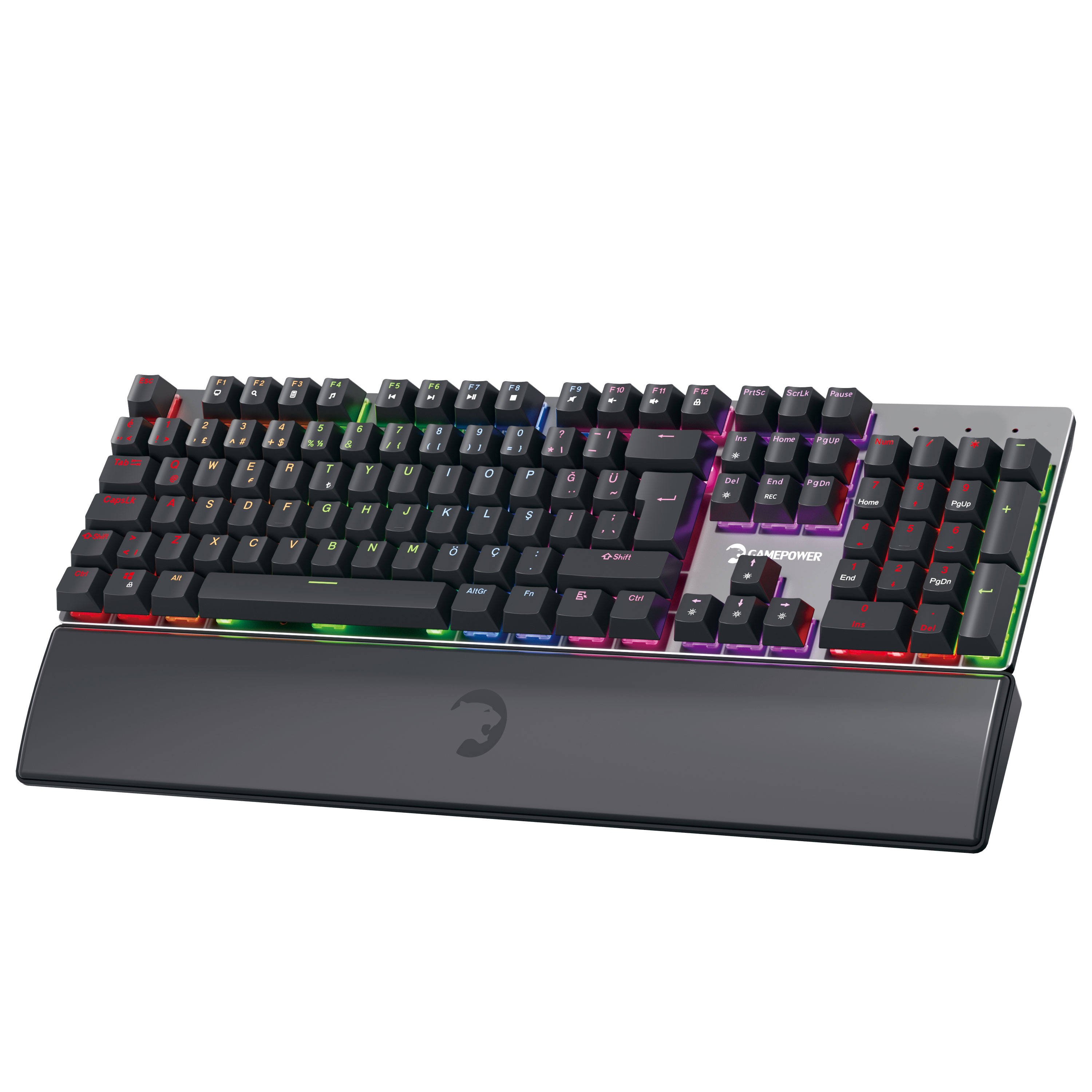 GamePower Ogre RGB 60M Blue Switch Türkçe Q USB Mekanik Gaming Klavye