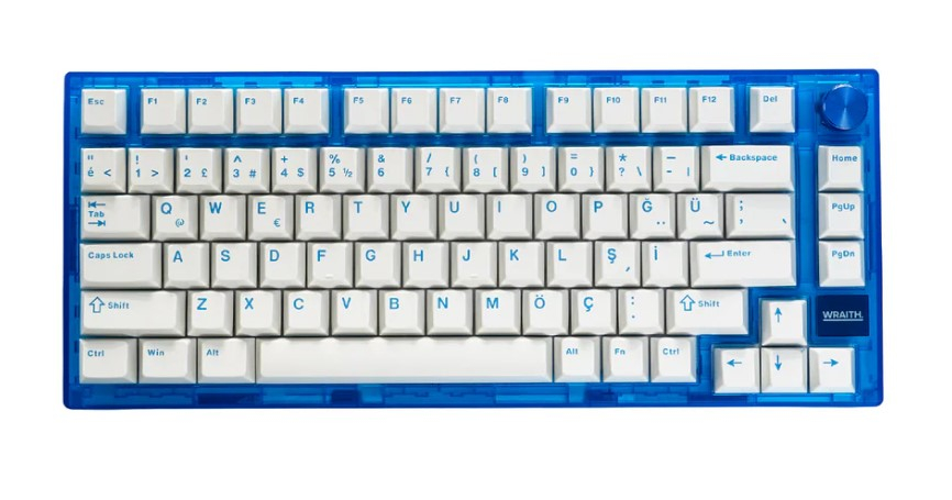 Wraith W75 V2 Klavye Cyber Blue İngilizce (Manyetik Switch / HE)