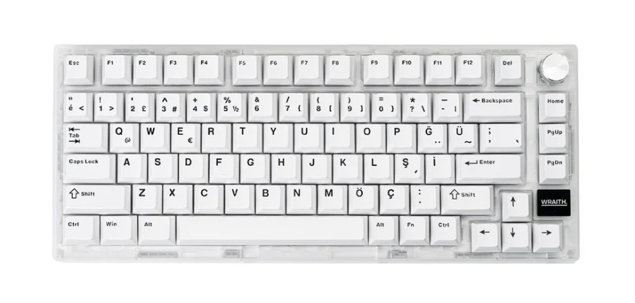 Wraith W75 V2 Klavye Phantom White İngilizce (Manyetik Switch / HE)