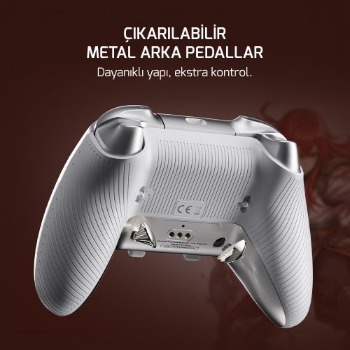 GamePower Asura Kablosuz Beyaz Gamepad (2.4G, Bluetooth, Kablolu) (PC Uyumlu & Taşıma Çantası Hediyeli) 