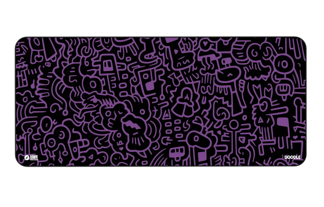 Hawk Doodle 90x40 Mouse Pad