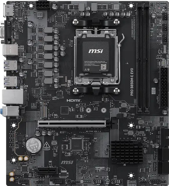 MSI PRO B850M-E EVO DDR5 AMD AM5 Soket DDR5 8200+(OC)MHz mATX Gaming Anakart