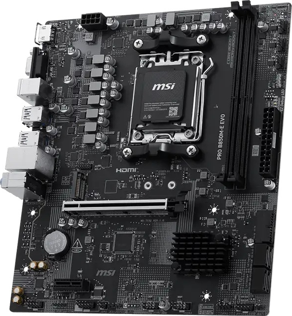 MSI PRO B850M-E EVO DDR5 AMD AM5 Soket DDR5 8200+(OC)MHz mATX Gaming Anakart