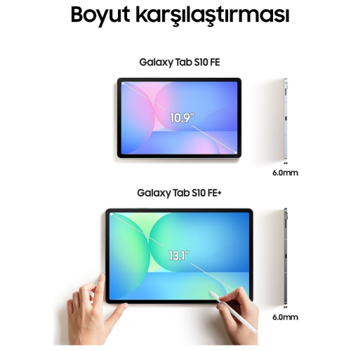 Samsung Galaxy Tab S10 FE Plus SM-X620 8GB 128GB 13.1″ Gümüş Tablet