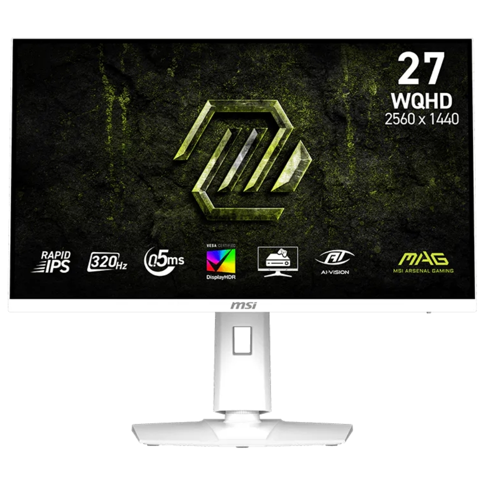 MSI 27″ MAG 274QRFW X32 320Hz 0.5Ms 2K WQHD Flat Rapid IPS FreeSync Premium Pivot Beyaz Gaming Monitör