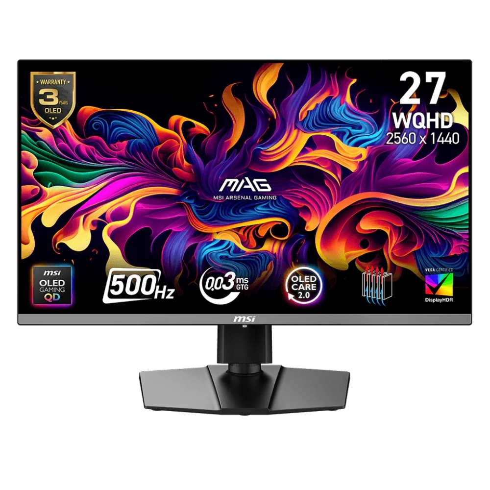 MSI MAG 272QP QD-OLED X50 26.5″ 500Hz 0.03ms 2K WQHD FreeSync Premium Pro Pivot Gaming Monitör