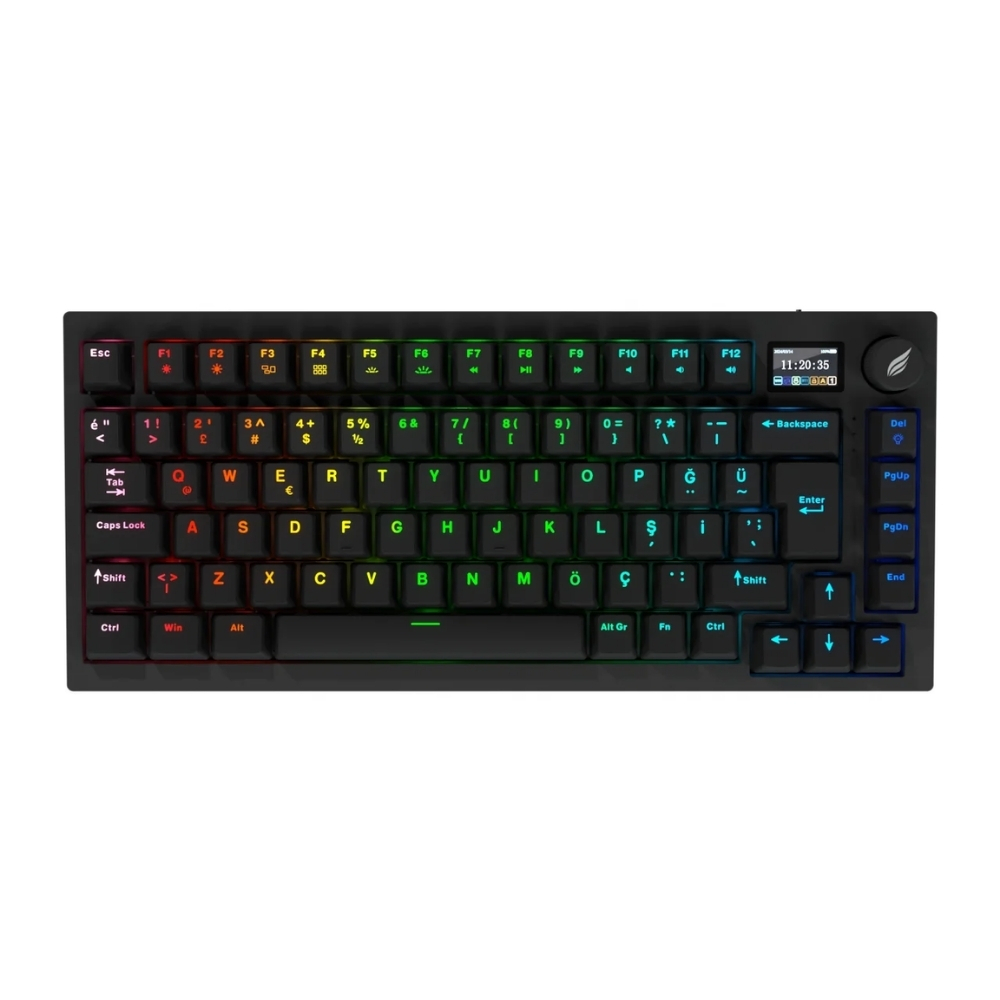 Hawk HK520 Mekanik Prelubed Switch RGB Tri-Mode Kablosuz/Bluetooth %75 Full Türkçe Gaming Klavye