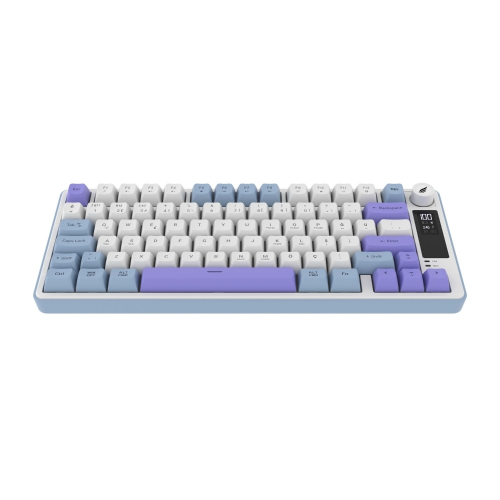 Hawk Gaming HK255BP Membrane LCD RGB Kablosuz/Bluetooth Mavi Mor %75 Türkçe Gaming Klavye