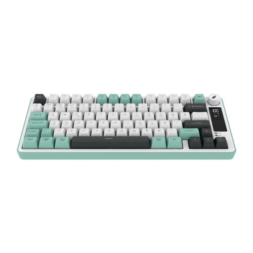 Hawk Gaming HK255WG Membrane LCD RGB Kablosuz/Bluetooth Gri Yeşil %75 Türkçe Gaming Klavye