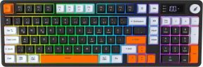 Hawk Gaming HK258BW Membrane LCD RGB Kablosuz/Bluetooth Siyah Turuncu Full Türkçe Gaming Klavye