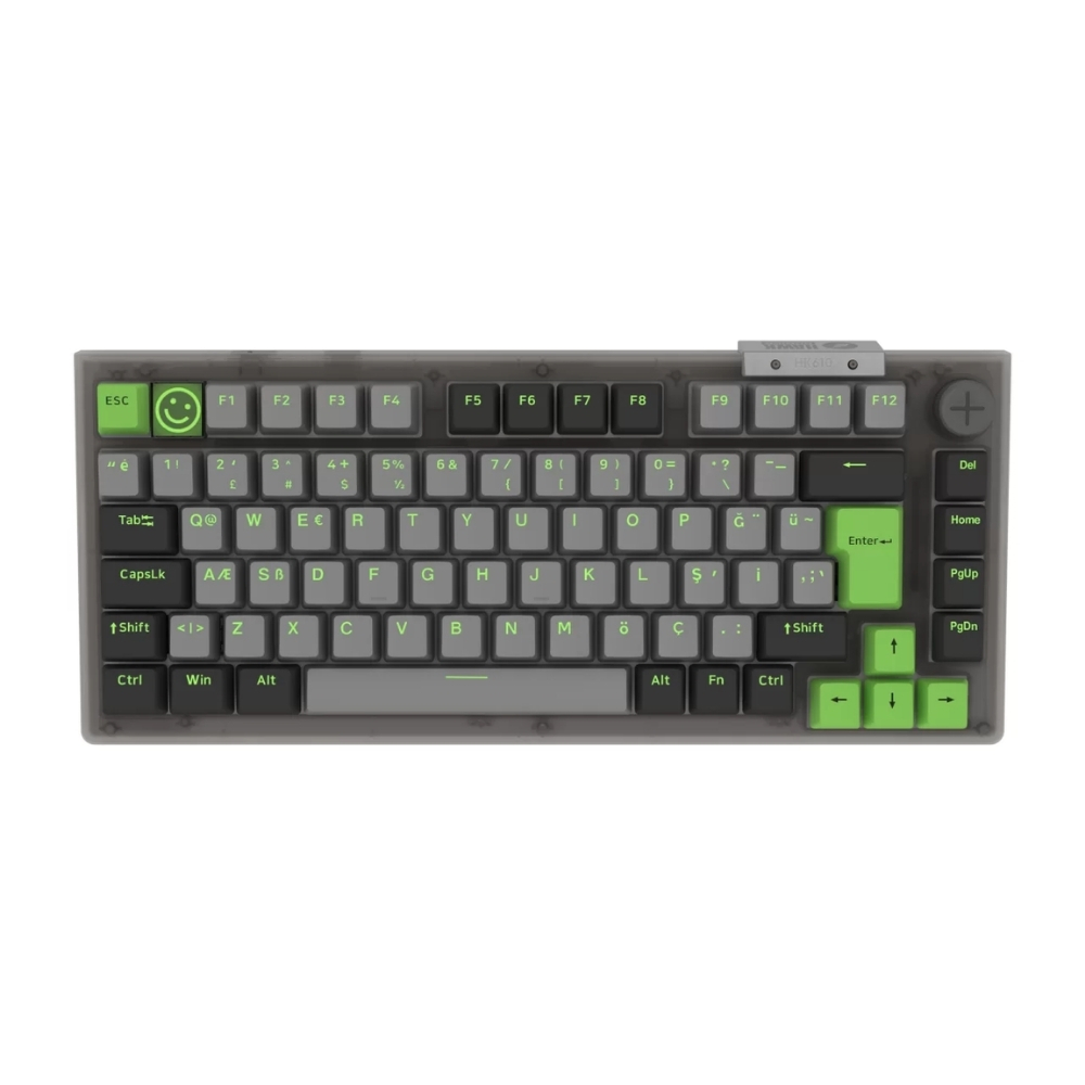 Hawk Gaming HK610 Gateron Switch RGB LCD Tri-Mode Kablosuz/Bluetooth %75 Gaming Klavye
