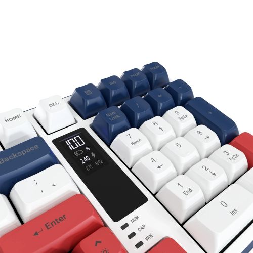 Hawk Gaming HK257 Membrane LCD RGB Kablosuz/Bluetooth Kırmızı Mavi Full Türkçe Gaming Klavye