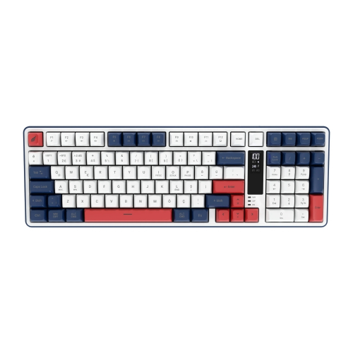 Hawk Gaming HK257 Membrane LCD RGB Kablosuz/Bluetooth Kırmızı Mavi Full Türkçe Gaming Klavye