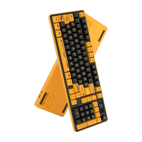 Hawk Gaming HK258CY Membrane LCD RGB Kablosuz/Bluetooth Cyber Sarı Siyah Full Türkçe Gaming Klavye