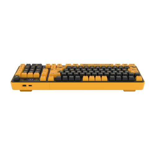 Hawk Gaming HK258CY Membrane LCD RGB Kablosuz/Bluetooth Cyber Sarı Siyah Full Türkçe Gaming Klavye