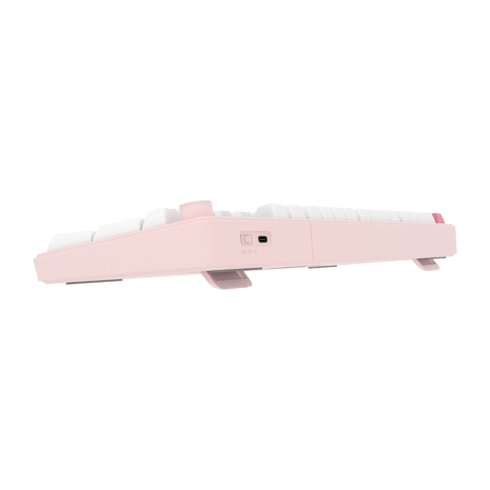 Hawk Gaming HK258WP Membrane LCD RGB Kablosuz/Bluetooth Beyaz Pembe Full Türkçe Gaming Klavye