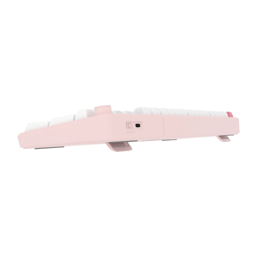 Hawk Gaming HK258WP Membrane LCD RGB Kablosuz/Bluetooth Beyaz Pembe Full Türkçe Gaming Klavye