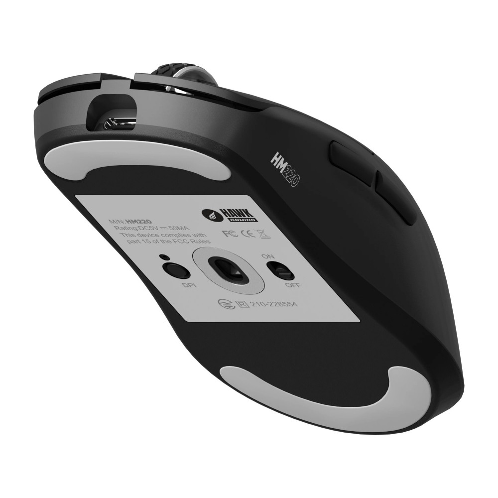 Hawk Gaming HM220 1K Hz 12000 DPI Tri-Mode Kablosuz/Bluetooth Siyah Gaming Mouse