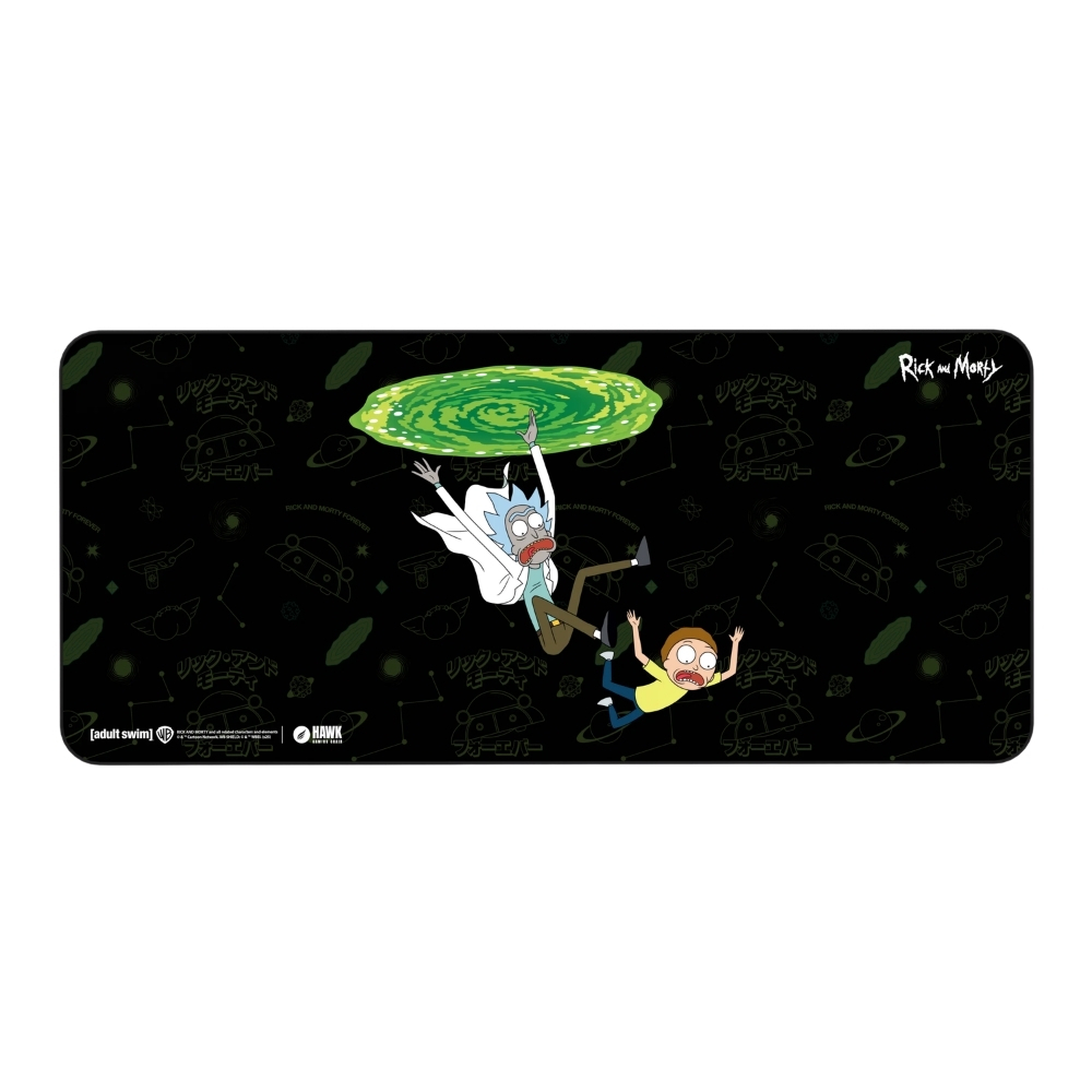 Hawk Rick And Morty Portal 90x40 Mouse Pad