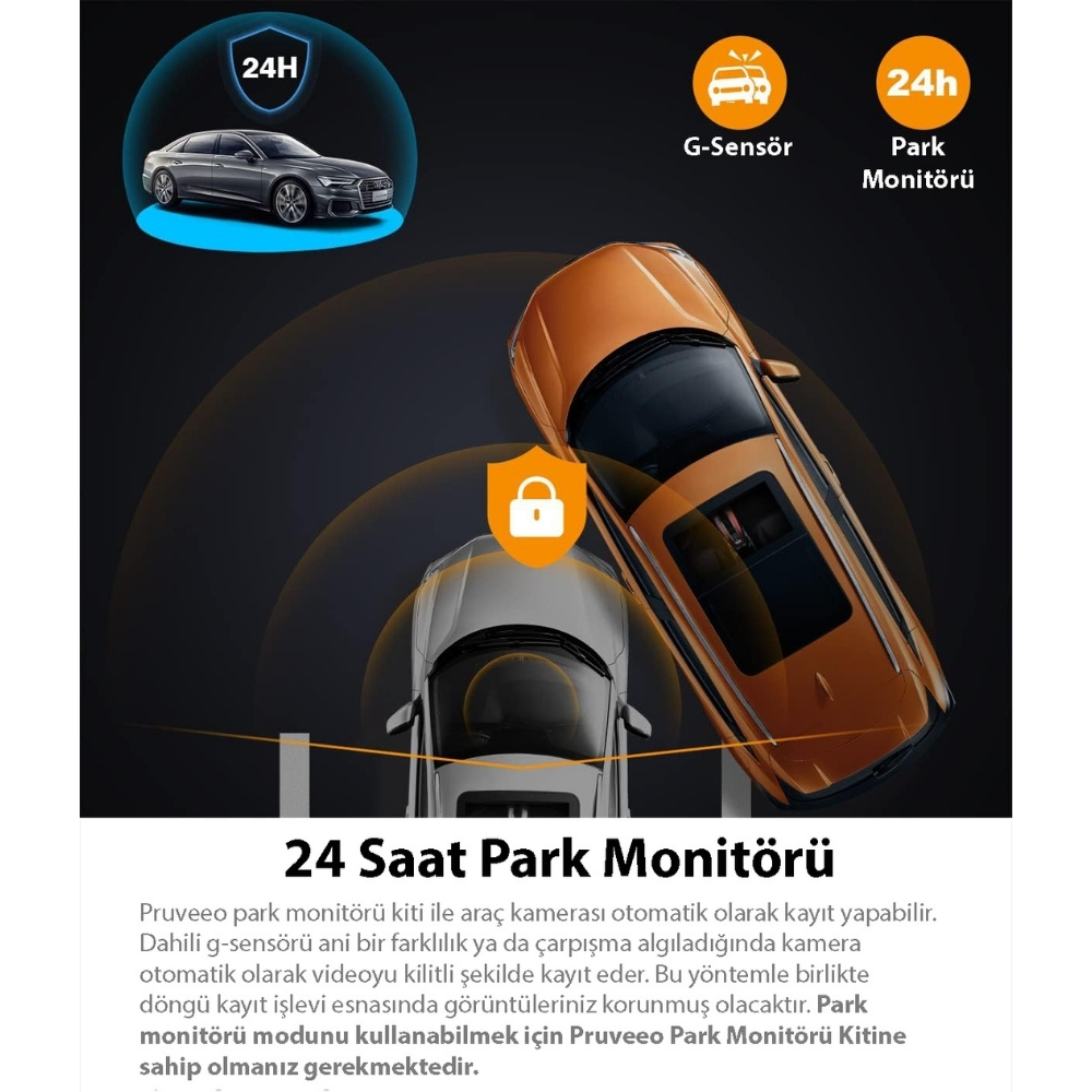 Pruveeo D30 Wi-Fi 4K Araç Kamerası
