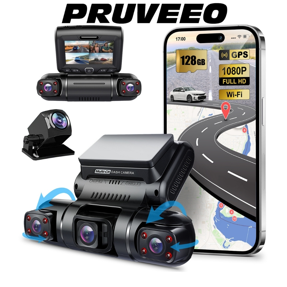 Pruveeo D90-4CH FHD Wi-Fi GPS Araç Kamerası + 128GB SD Kart