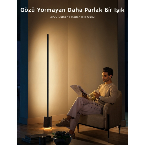 Govee Lyra Dahili BT Hoparlörlü Köşe Lambası PRO-Siyah -H6079312
