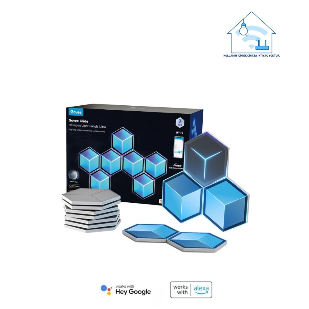 Govee Glide Hexa Ultra Gaming LED Duvar Aydınlatması 7 Parçalı -H606AC81