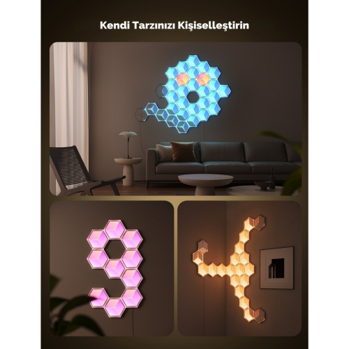 Govee Glide Hexa Ultra Gaming LED Duvar Aydınlatması 7 Parçalı -H606AC81