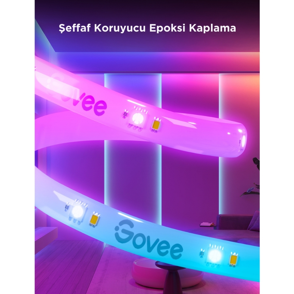 Govee RGBICW Koruyucu Kaplamalı LED Şerit Işık S (5 M) - H612ACD1