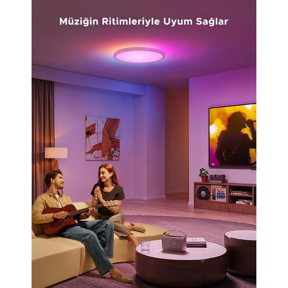 Govee RGBWW + RGBIC Yuvarlak Akıllı Tavan Armatürü 12″
