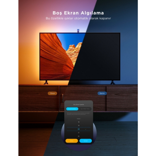 Govee Envisual T3 Lite TV Arkası Led Şerit Renk Senkronizasyonlu Ambiyans Aydınlatma 40-50 inç TV`ler ile Uyumlu -H60973D1