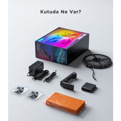 Govee Envisual T3 Lite TV Arkası Led Şerit Renk Senkronizasyonlu Ambiyans Aydınlatma 40-50 inç TV`ler ile Uyumlu -H60973D1