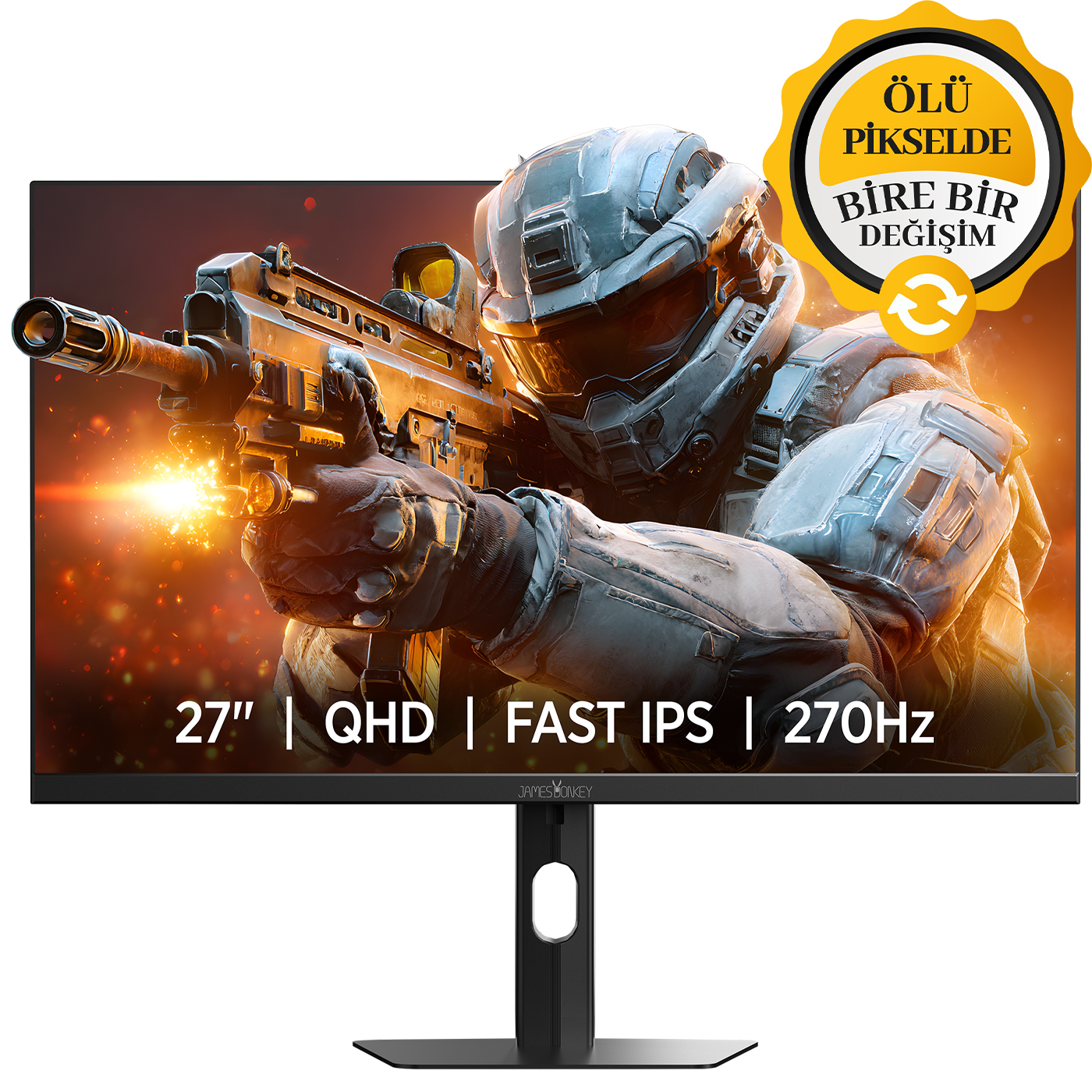 James Donkey Auren Q70 27″ 270Hz 0.5Ms 2K QHD HDR400 Fast IPS RGB Pivot Gaming Monitör (Ölü Pikselde Anında Değişim)
