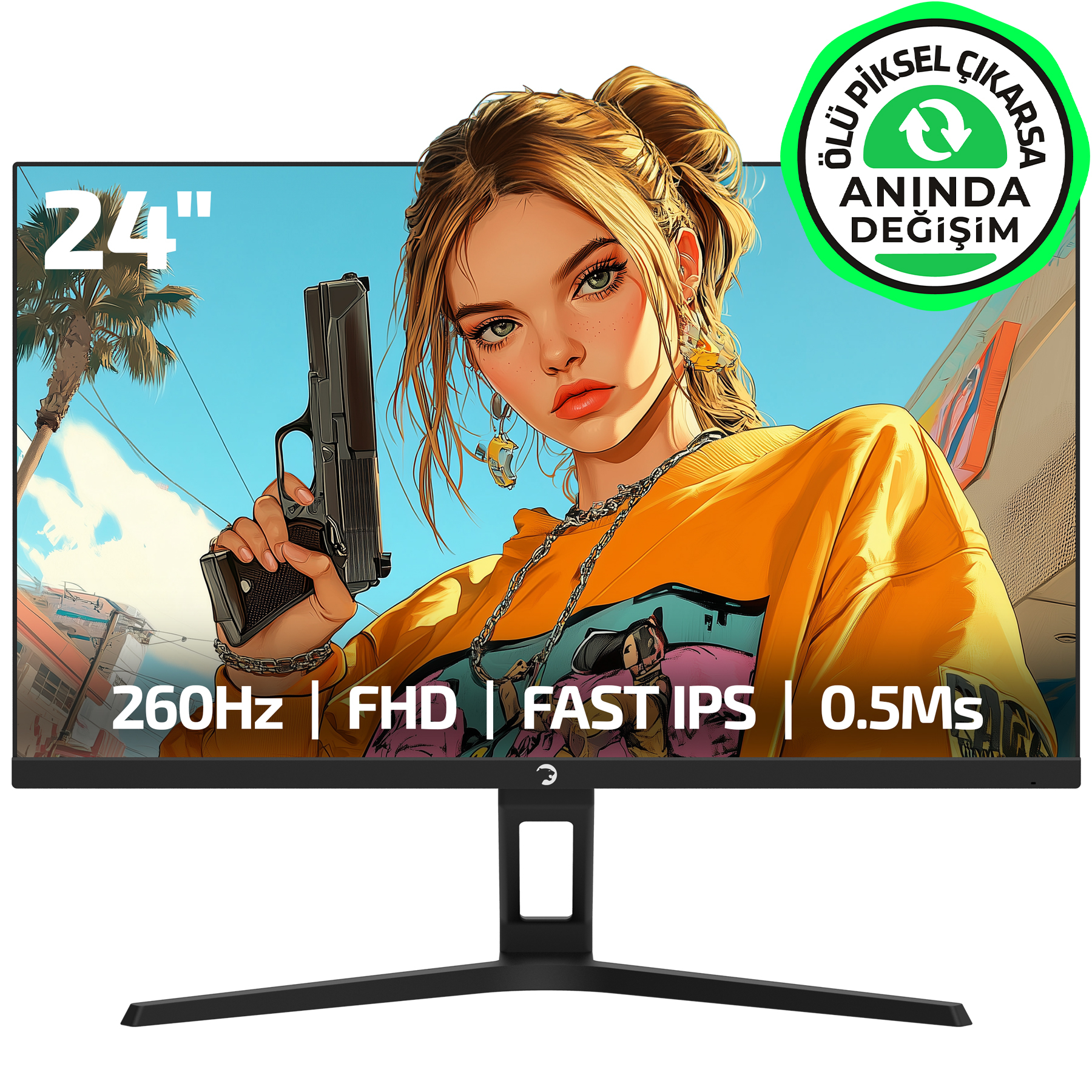 GamePower Kaze T10 24″ 260Hz 0.5ms FHD Fast IPS 2x2W Speaker Gaming Monitör (Ölü Pikselde Anında Değişim)