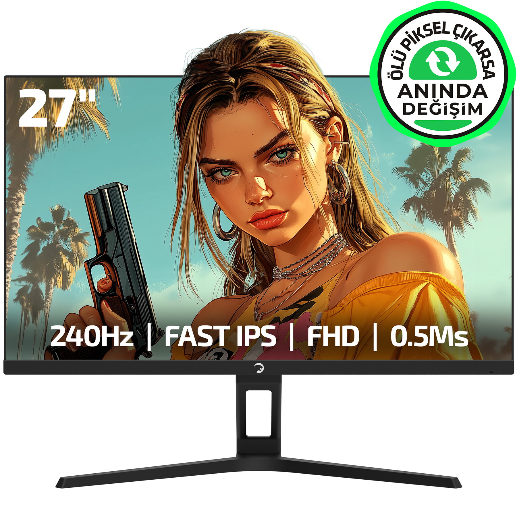 GamePower Kaze T20 27″ 240Hz 0.5ms FHD Fast IPS 2x2W Speaker Gaming Monitör (Ölü Pikselde Anında Değişim)