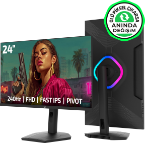 GamePower Lunis L25 24″ 240Hz 0.5Ms Fast IPS FHD RGB Pivot Gaming Monitör (Ölü Pikselde Anında Değişim)