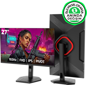 GamePower Lunis L30 27″ 165Hz 1Ms IPS FHD Pivot Gaming Monitör (Ölü Pikselde Anında Değişim)