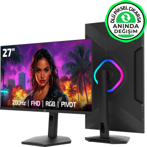 GamePower Lunis L40 27″ 200Hz 0.5Ms VA FHD RGB Pivot Gaming Monitör (Ölü Pikselde Anında Değişim)