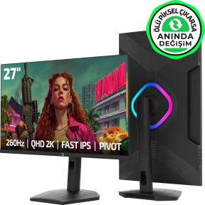 GamePower Lunis L90 27″ 260Hz 0.5Ms Fast IPS QHD 2K RGB Pivot Gaming Monitör (Ölü Pikselde Anında Değişim)