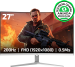 GamePower Vivid T50 27″ 1500R Curved RGB Beyaz 200Hz 0.5ms FHD 2x2W Speaker VA Gaming Monitör (Ölü Pikselde Anında Değişim)