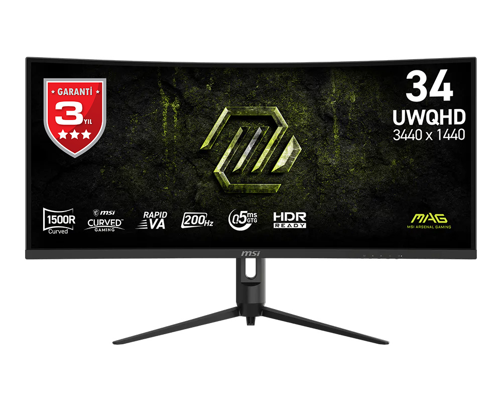 MSI MAG 342CQRF E20 34″ 200Hz 1ms Freesync Premium UWQHD 1500R Kavisli Rapid VA Gaming Monitör