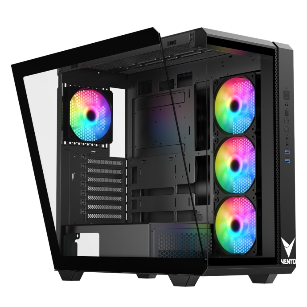 VENTO FSP VG4300F 1000W Gen5 ATX3.1 80+ Gold 4x120mm RGB Fan Temperli Cam USB 3.0 Mesh ATX Gaming (Oyuncu) Kasa