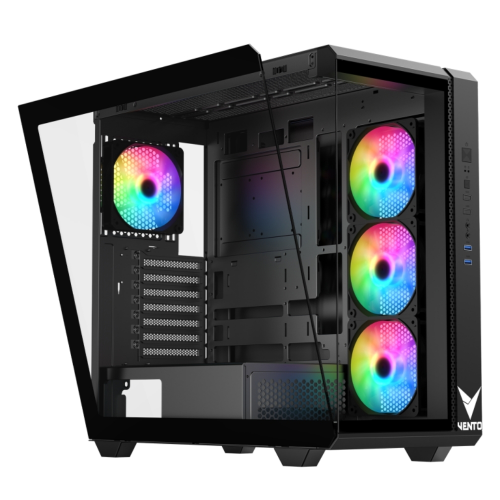 VENTO FSP VG4300F 1000W Gen5 ATX3.1 80+ Gold 4x120mm RGB Fan Temperli Cam USB 3.0 Mesh ATX Gaming (Oyuncu) Kasa