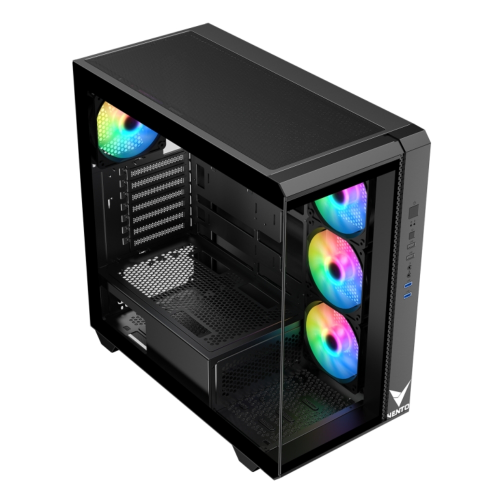 VENTO FSP VG4300F 1000W Gen5 ATX3.1 80+ Gold 4x120mm RGB Fan Temperli Cam USB 3.0 Mesh ATX Gaming (Oyuncu) Kasa
