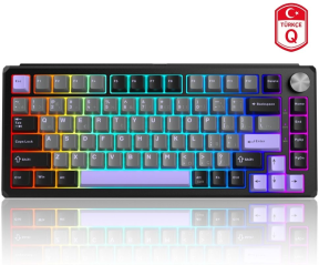 MageGee Captain75 82 Tuş Kablosuz Mekanik CNC RGB Hot-Swap Gasket Siyah Gaming Klavye