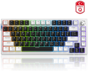 MageGee SKY81 83 Tuş Kablosuz RGB Hot-Swap Gasket Siyah-Beyaz Gaming Klavye 
