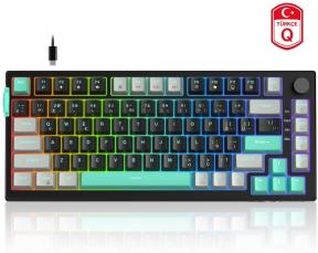 MageGee SKY81 83 Tuş Kablolu RGB Hot-Swap Gasket Gri-Siyah Gaming Klavye